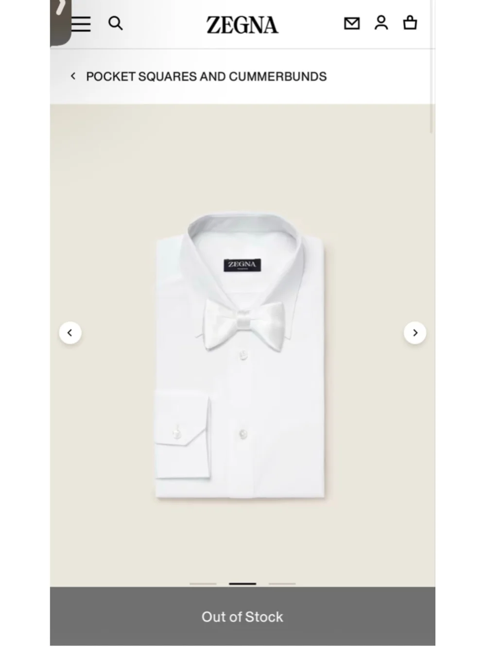 Men's ZEGNA White Silk Pre-Tied Bow Tie One Size New Quiet Luxury